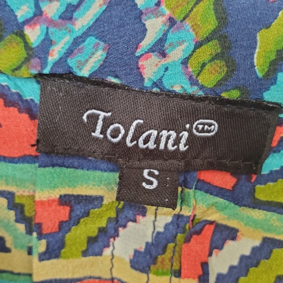 100% Silk Snakeskin Boho Top Sz S -EUC! By Tolani - Picture 9 of 11